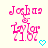 Pixelated pink text 'Jazzy & Taylor 21.07' with a small cyan heart symbol on a light background.
