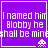 Purple background with white pixelated text reading "I named him Blobby he shall be mine" and four identical alien icons in a