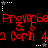 Red pixelated text repeats across a black background with white and gray star icons at corners, showing no visible animation changes.