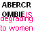 Pixelated text in black and pink on white background, with overlapping layers of letters.