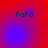 Four identical display 'FaFa' text over red and blue gradient backgrounds with shifting circular light effects