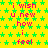 Yellow background with green star pattern, repeating text "i wish u new how i feel" in pink and red pixelated font.