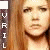 Animated contact sheet showing five sequential frames of a woman with long red hair against a gray background, with vertical text strips on the left and right sides displaying partial letters.