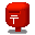 Four pixelated red post boxes with white symbols on front, arranged in on gray background