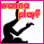 Pixelated silhouette of a person holding an object with 'wanna play?' text in orange and pink on white background.