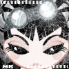 Animated cartoon-style icon of a character with black hair, large eyes, and pink cheeks, wearing a headpiece with three glowing orbs.