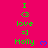 A bright pink background displays repeated green text reading "I <3 love =] Molly" with blue heart symbols, arranged in a pattern
