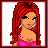 Animated contact sheet showing a pixel-art character with red hair and pink top across multiple frames including full-body, torso-only, legs-only, and text variations of "Cutie".