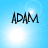 Four identical display 'ADAM' text on a blue background with bright light effects, each showing a different light position