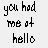 A 48x48 pixel buddy icon split into two frames showing text on the left and a person kissing another person on the right, with visible pixelation and dithering effects.