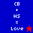 A split-screen graphic with blue and red quadrants on the left, purple background on the right, displaying text equations and star symbols.