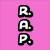 Four colored quadrants display pixelated text: pink with R. A. P., green with R. etards, blue with A. tempting, yellow with P. oetry.