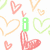Pixelated heart pattern with green text overlays showing 'i', 'u', and '=]' in different positions across the image.