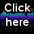 A split-screen image with text on the left and a pixelated animal face on the right, featuring 'Click here' and 'Alexial's awesome site' over colorful waveforms.