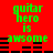 Red background with green text reading 'guitar hero is awsome' and black horizontal lines resembling a music bar, repeated in two identical sections.