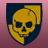 Yellow skull with dark blue background, hand resting on chin, next to yellow text 'BULLY' on pink gradient background.
