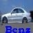 Pixelated static image of a white sedan car with dark-tinted windows and black wheels, positioned on a light gray surface under a blue sky background.