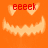Pixelated orange pumpkin face with glowing eyes and jagged mouth, red text "eeeeeek" above each frame.