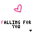 Animated pink heart icons above of text reading 'FALLING FOR YOU' with partial letter variations across frames