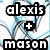 Pixelated text overlays on a blue and white abstract background with intersecting lines.