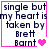 Four identical square with pink borders display text 'single but my heart is taken by Brett Barnt' and pixelated hearts, each showing a different number of hearts