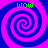 Four identical spiral patterns in blue and pink with green 'wow' text above each, arranged in a on a solid background