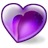 A pixelated heart-shaped icon with a gradient fill transitioning from light purple to deep violet, outlined in dark purple against a white background.