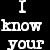 Black background with white pixelated text reading "I KNOW SECRET YOUR" in a fragmented layout.