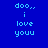 Blue background with light blue text reading "doo.. i love youu" arranged in a , where some have darker blue backgrounds