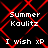Black background with red diamond lattice pattern, white text reading 'Summer Kaulitz' and 'I wish xP' in pixelated font, four identical copies arranged in a