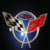 Pixelated icon with blue, red, and silver elements forming a shield-like shape against dark background.