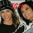 six pixelated images showing a person with long brown hair wearing a black top, overlaid with red text fragments