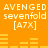 Pixelated orange background with white text and yellow audio waveforms, showing two identical static frames with text "AVENGED SEVENFOLD [A7X]" and waveform variations.