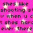 Pixelated text repeats on a pink background with yellow stars, showing partial phrases like 'shes like shooting st' and 'when u cv'.
