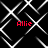 Black background with white geometric lines forming a pattern, four instances of red text "Allie" positioned at corners of the
