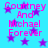 A static image with a bright cyan background featuring repeated pink text "Courtney And Michael Forever" and scattered purple stars.