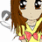 Pixelated anime-style character with long brown hair, large eyes, yellow top, and pink bow; static image.