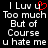 Pixelated text on black background with red heart symbol replacing 'u' in 'Luv u', split into two identical side-by-side