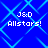 Blue background with light blue geometric lines and four identical pixelated text blocks reading "J&D Allstars!" in white.