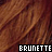 A contact sheet of 13 animated frames showing a static image with brown hair and the word 'BRUNETTE' in pixelated text, displayed across multiple grid positions on a gray background.