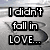 Pixelated text displays 'I didn't fall in LOVE...' on left and 'he tipped me' on right against blurred backgrounds.