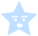 Two light blue star-shaped icons with white facial features on a gray background, one showing an open mouth and the other a closed mouth.