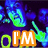 Pixelated blue and green hand gestures with orange text reading "I'M AWAY" on a dark background.