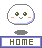Four pixelated white circular icons with green eyes, orange cheeks, and smiling mouths arranged in a above four identical rectangular 'HOME' text boxes on gray background