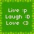 Green pixelated background with white text and symbols arranged in four identical quadrants, bordered by a repeating square pattern.