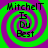 Four identical display a green and purple spiral background with black text reading "MitchelT Is Du Best" in a pixelated font