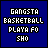 Blue background with pixelated text reading GANGSTA BASKETBALL PLAYA FO SHO, where the 'SHO' changes from black to red across observations.