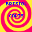 Four identical spiral patterns with alternating pink and yellow rings, each containing blue text reading BRISTOL at top and COLTS at center.