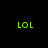 Green 'LOL' text on a black background with a purple circular glow effect in four quadrants.