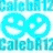 Pixelated of six colored buddy icons featuring interlocked smiley faces with text repeating above and below each icon